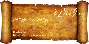 Ágh Jolán névjegykártya
